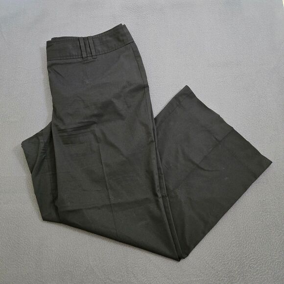 Ann Taylor LOFT Women 14 Julie Solid Black Wide Leg High Rise Dress Pants - Picture 1 of 11